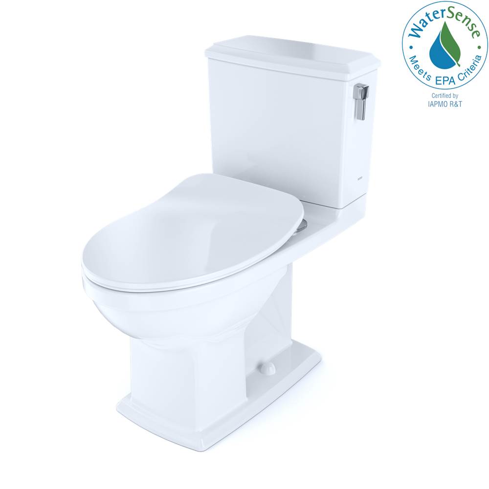TOTO Connelly® Two-Piece Elongated Dual Flush 1.28 and 0.9 GPF with CEFIONTECT® and Right Lever, WASHLET®+ Ready, Cotton White
