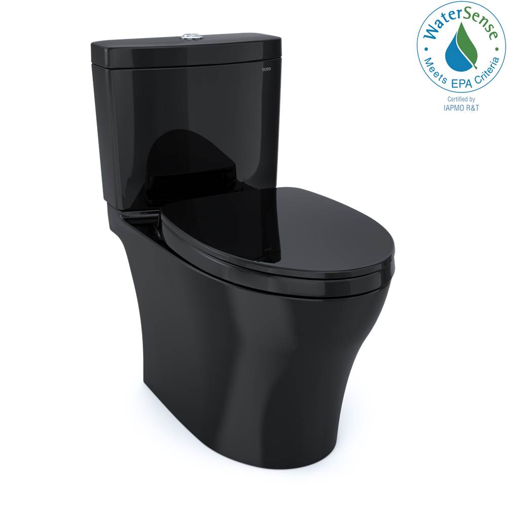 TOTO Aquia® IV 1G® Two-Piece Elongated Dual Flush 1.0 and 0.8 GPF Universal Height Toilet, WASHLET®+ Ready, Ebony