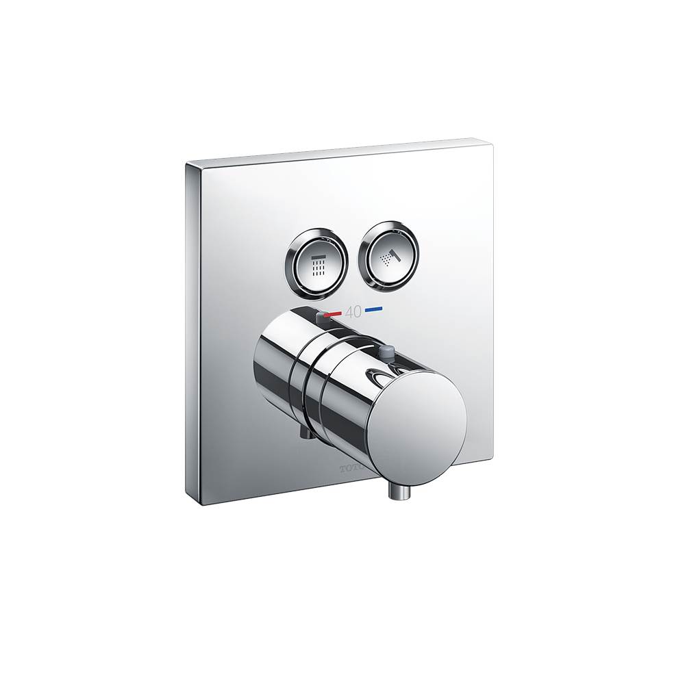 TOTO Square Thermostatic Mixing Valve with 2-Function Shower Trim, Polished Chrome