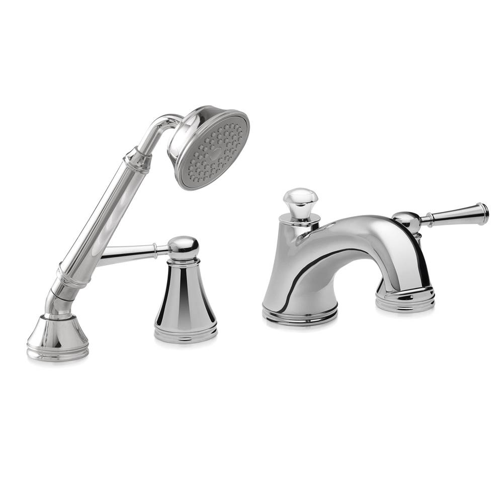 TOTO Vivian™ Two Handle Deck-Mount Roman Tub Filler Trim with Hand Shower, Polished Chrome