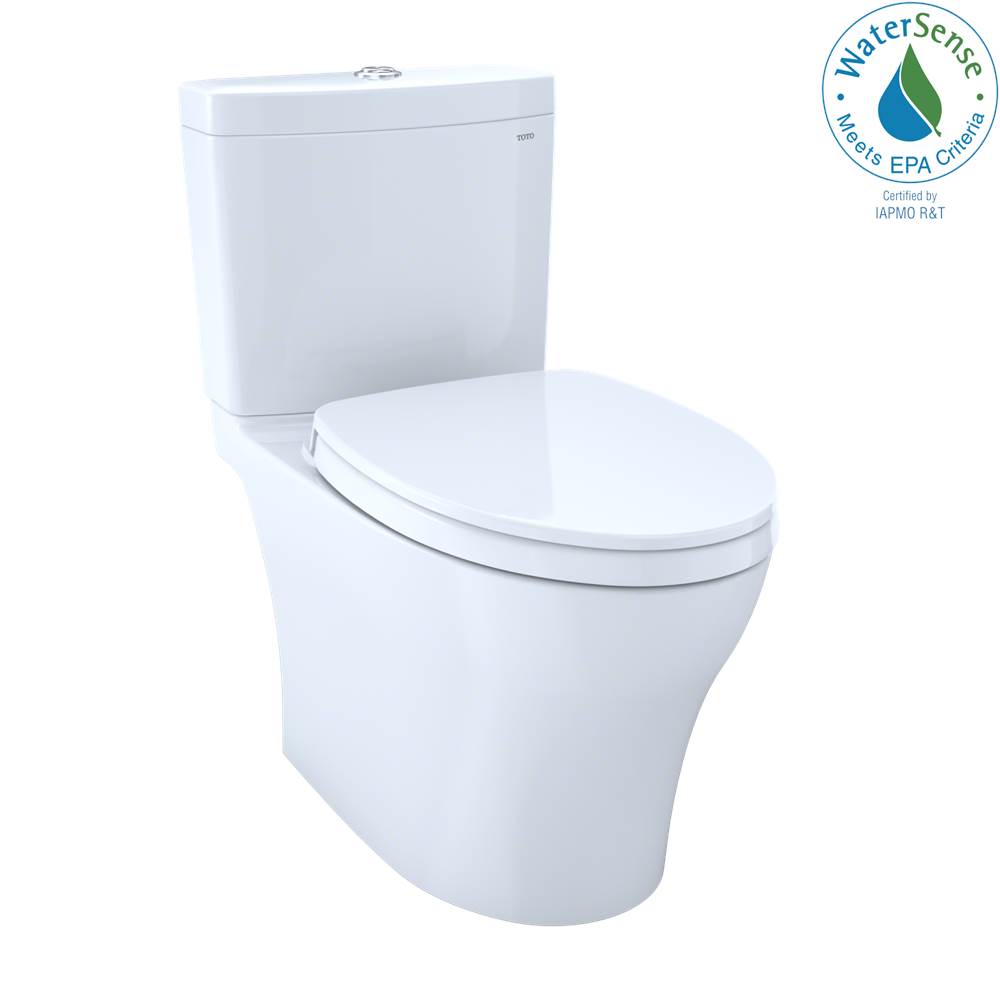 TOTO Aquia IV WASHLET+ Two-Piece Elongated Dual Flush 1.28 and 0.9 GPF Toilet with CEFIONTECT, Cotton White
