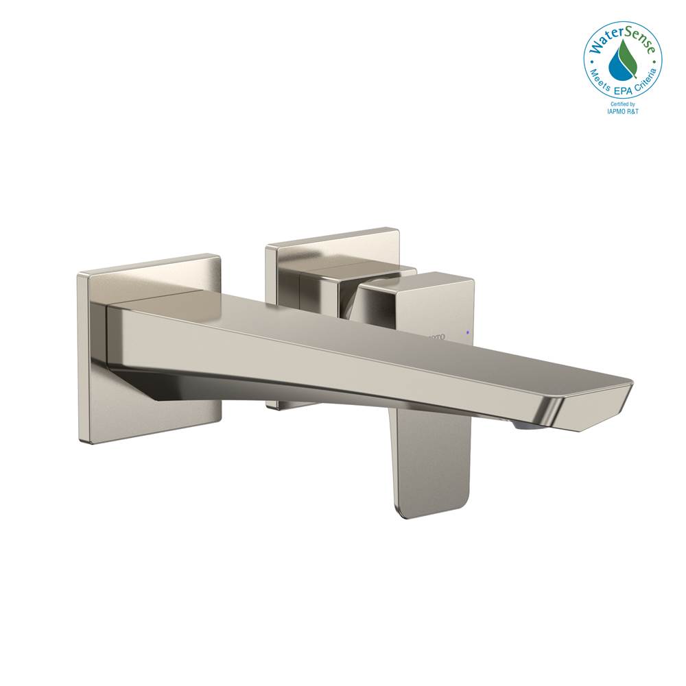 TOTO GE 1.2 GPM Wall-Mount Single-Handle Long Bathroom Faucet with COMFORT GLIDE Technology, Polished Nickel