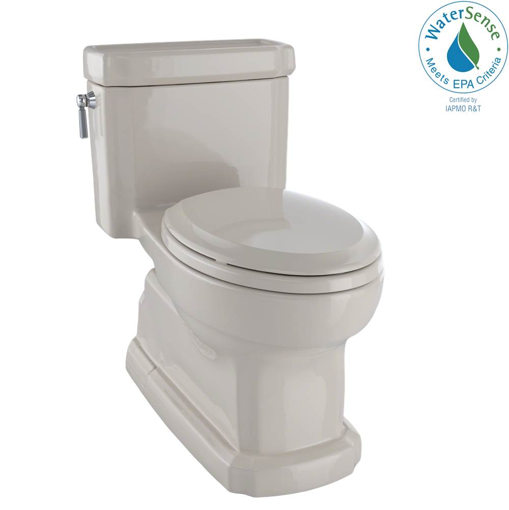 TOTO TOTO Eco Guinevere Elongated 1.28 GPF Universal Height Skirted Toilet with CEFIONTECT and SoftClose Seat, Bone - MS974224CEFGNo.03