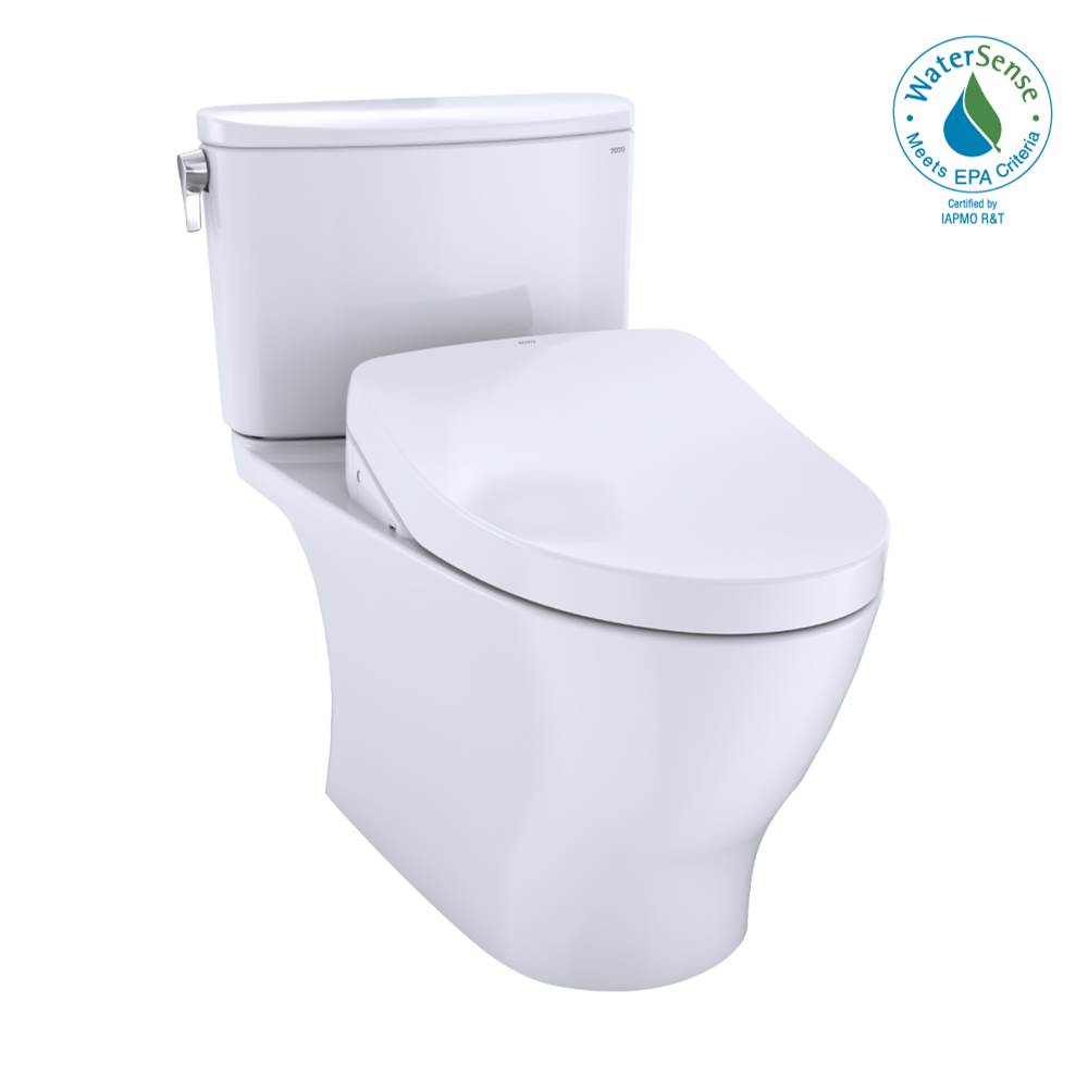 TOTO WASHLET®+ Nexus® Two-Piece Elongated 1.28 GPF Toilet with Auto Flush S550e Contemporary Bidet Seat, Cotton White