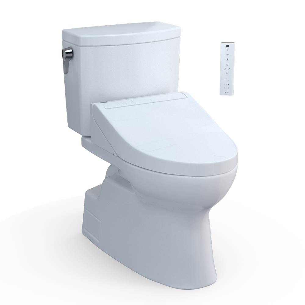 TOTO WASHLET+® Vespin® II 1G® Two-Piece Elongated 1.0 GPF Toilet and WASHLET+® C5 Bidet Seat, Cotton White