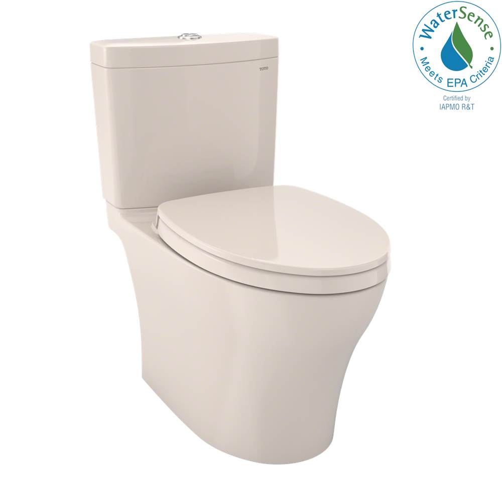 TOTO TOTO Aquia IV WASHLET+ Two-Piece Elongated Dual Flush 1.28 and 0.8 GPF Toilet with CEFIONTECT, Sedona Beige