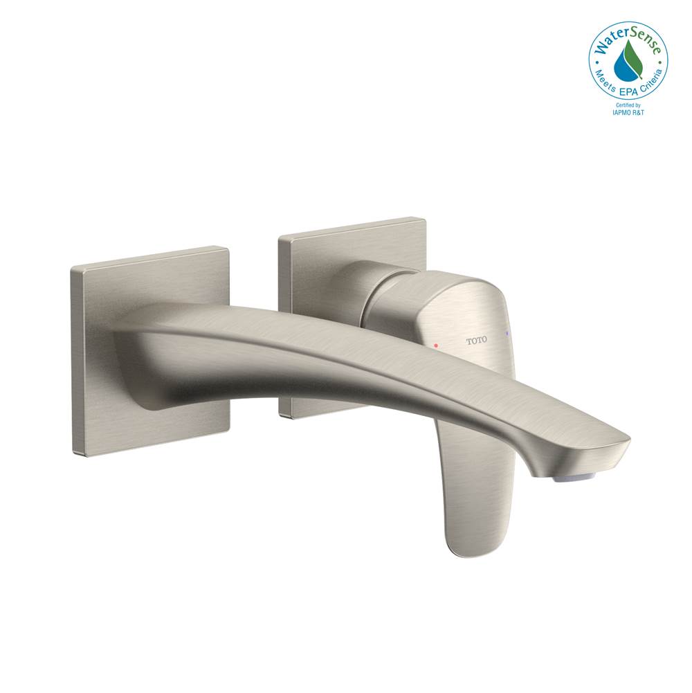TOTO GM 1.2 GPM Wall-Mount Single-Handle Long Bathroom Faucet with COMFORT GLIDE Technology, Brushed Nickel