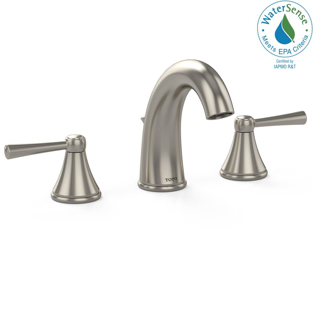 TOTO Silas™ Two Handle Widespread 1.2 GPM Bathroom Sink Faucet, Brushed Nickel