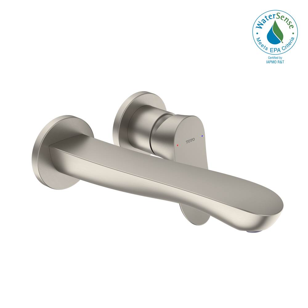 TOTO GO 1.2 GPM Wall-Mount Single-Handle L Bathroom Faucet with COMFORT GLIDE™ Technology, Brushed Nickel