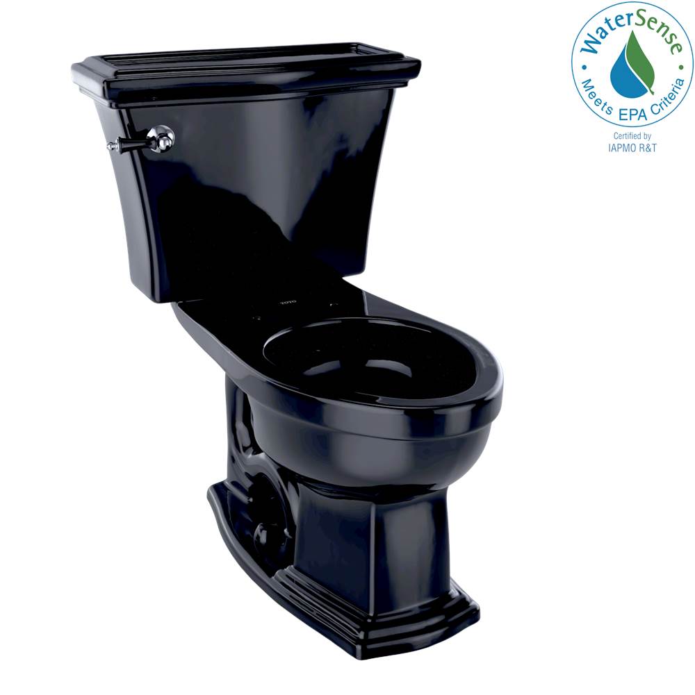 TOTO Eco Clayton® Two-Piece Elongated 1.28 GPF Universal Height Toilet, Ebony