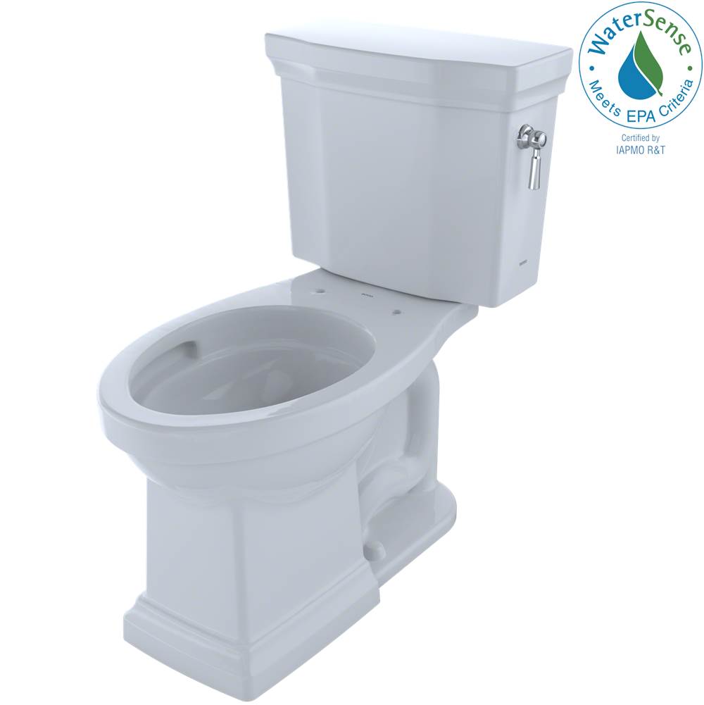 TOTO Promenade® II 1G® Two-Piece Elongated 1.0 GPF Universal Height Toilet with CeFiONtect™ and Right-Hand Trip Lever, Cotton White