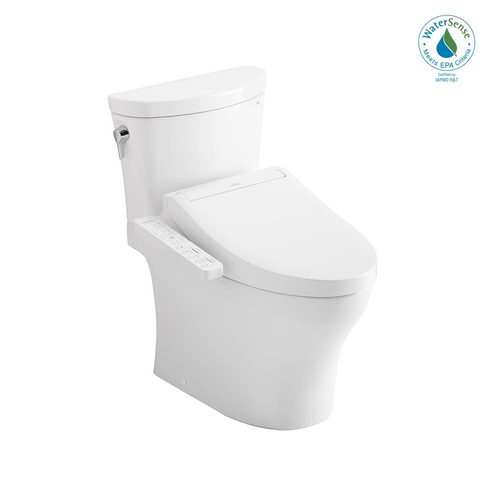 TOTO WASHLET®+ Aquia IV® 1G® Arc Two-Piece Elongated Dual Flush 1.0 and 0.8 GPF Toilet with C2 Bidet Seat, Cotton White