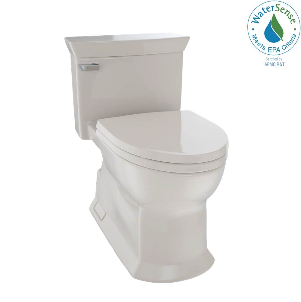 TOTO Eco Soiree® One Piece Elongated 1.28 GPF Universal Height Skirted Toilet with CeFiONtect™, Bone