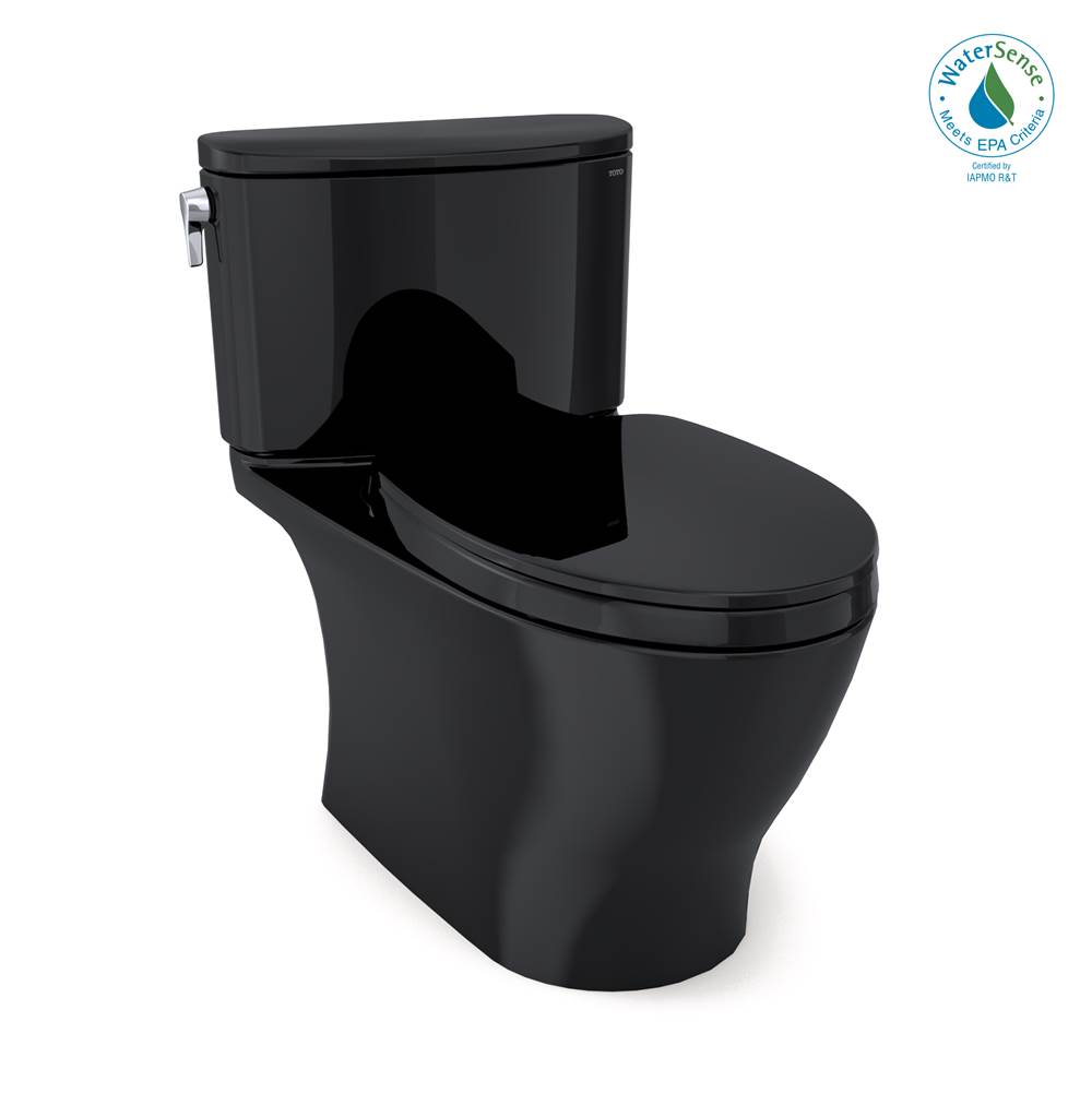 TOTO Nexus® 1G® Two-Piece Elongated 1.0 GPF Universal Height Toilet with SS124 SoftClose Seat, WASHLET+ Ready, Ebony