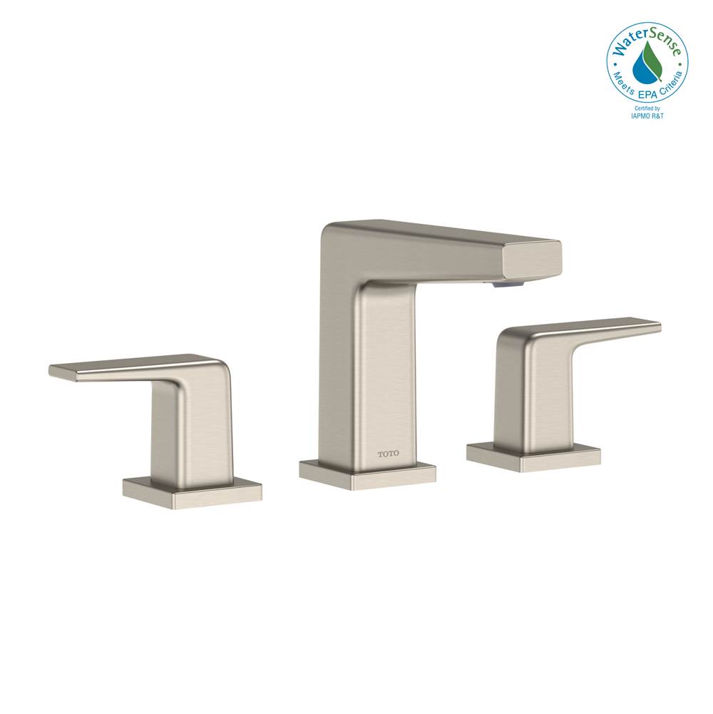 TOTO GB Series 1.2 GPM Two Handle Widespread Bathroom Sink Faucet with Drain Assembly, Brushed Nickel