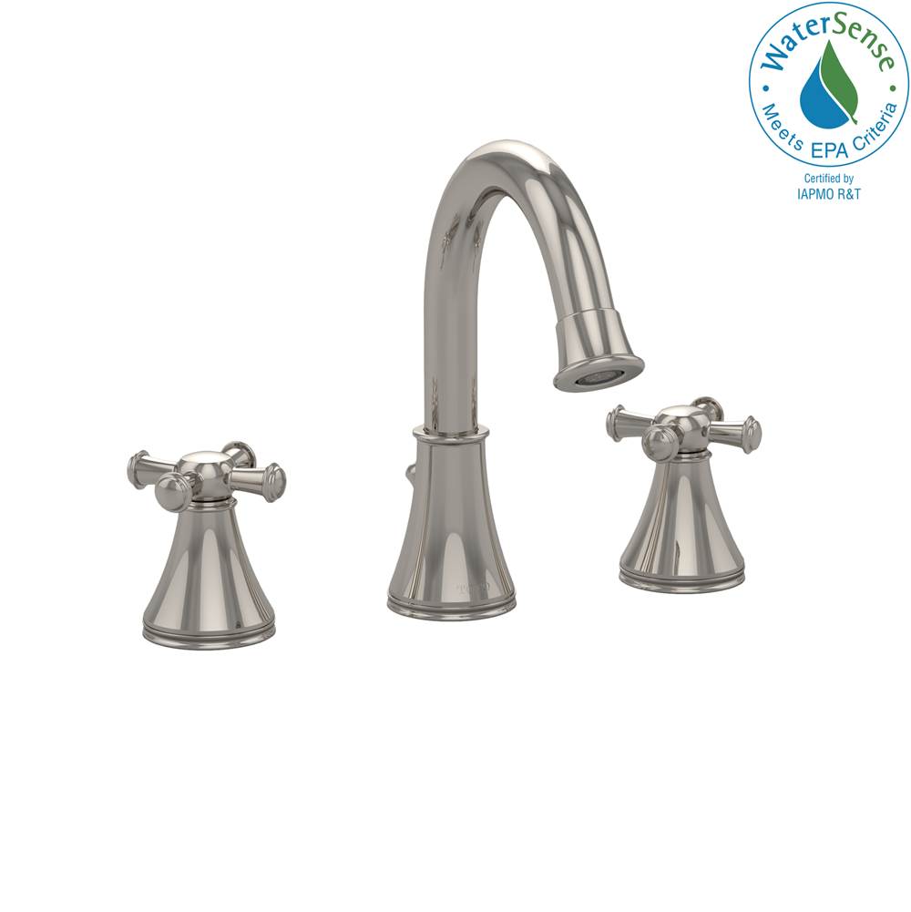 TOTO Vivian Alta® Two Cross Handle Widespread 1.2 GPM Bathroom Sink Faucet, Polished Nickel