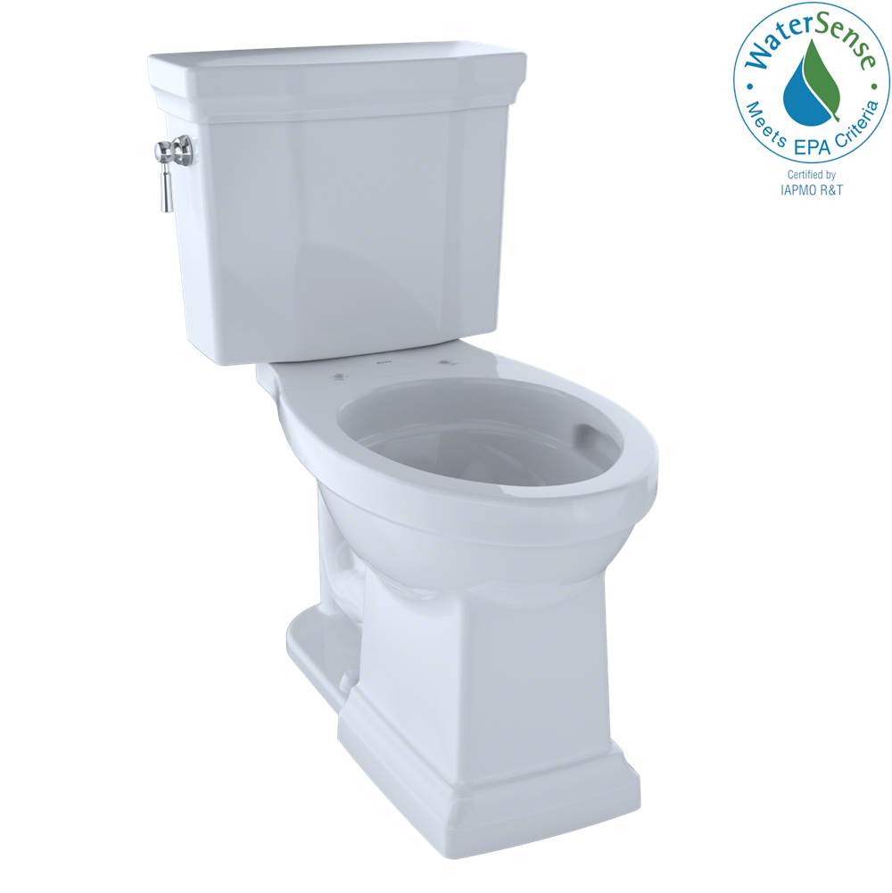 TOTO Promenade® II Two-Piece Elongated 1.28 GPF Universal Height Toilet with CeFiONtect™, Cotton White