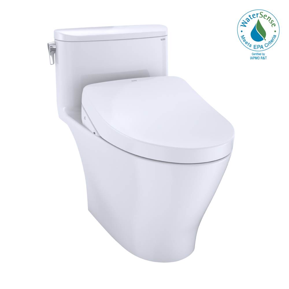 TOTO WASHLET®+ Nexus® One-Piece Elongated 1.28 GPF Toilet with Auto Flush S500e Contemporary Bidet Seat, Cotton White