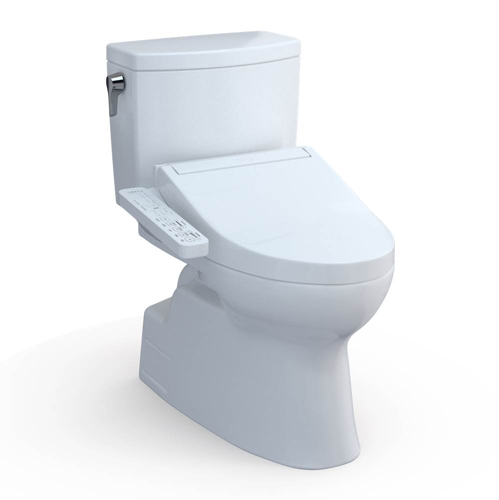 TOTO WASHLET+® Vespin® II 1G® Two-Piece Elongated 1.0 GPF Toilet and WASHLET+® C2 Bidet Seat, Cotton White