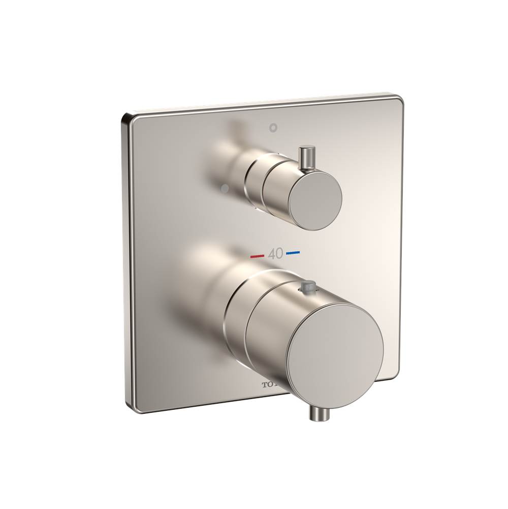 TOTO Square Thermostatic Mixing Valve with Volume Control Shower Trim, Brushed Nickel