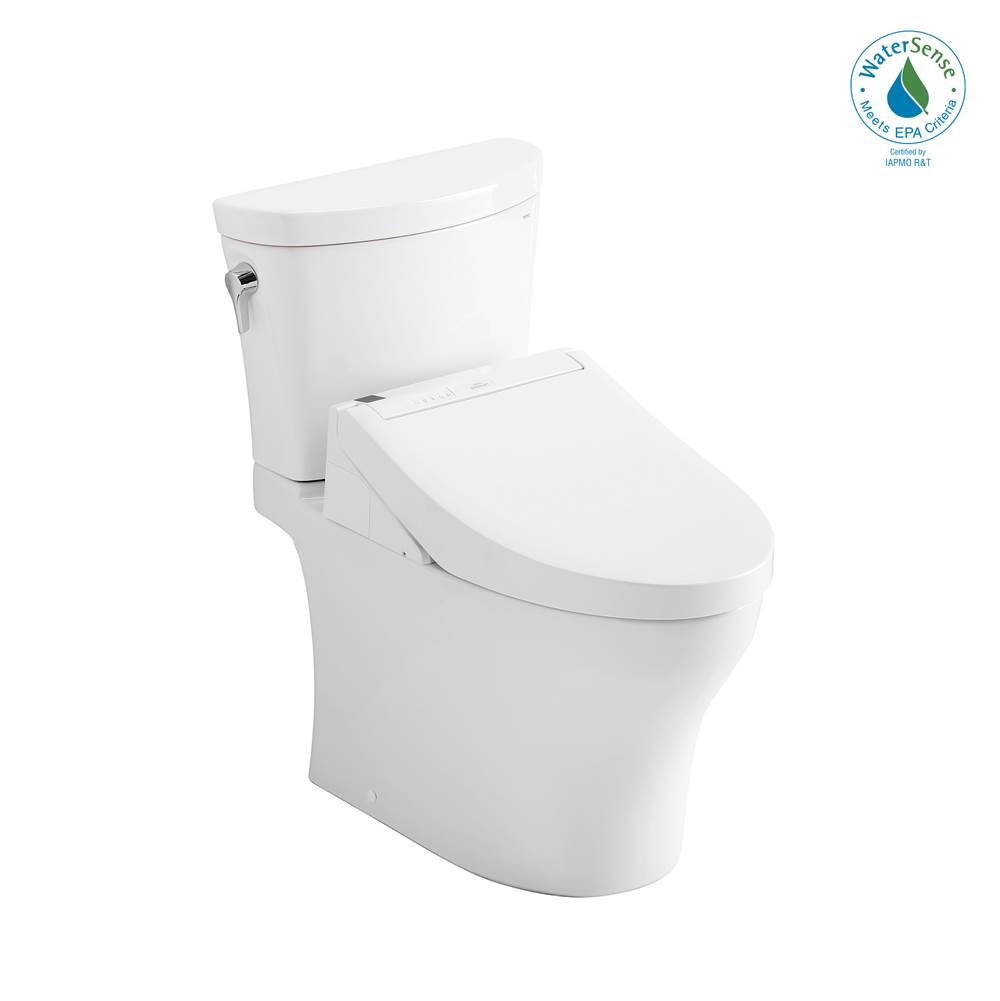 TOTO WASHLET®+ Aquia IV® Arc Two-Piece Elongated Dual Flush 1.28 and 0.9 GPF Toilet with C5 Bidet Seat, Cotton White