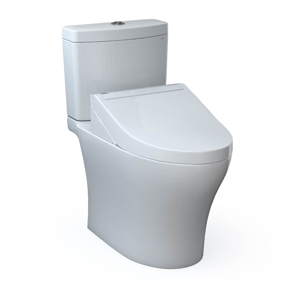 TOTO WASHLET®+ Aquia® IV Two-Piece Elongated Universal Height Dual Flush 1.28 and 0.9 GPF Toilet and WASHLET C5 Bidet Seat, Cotton White