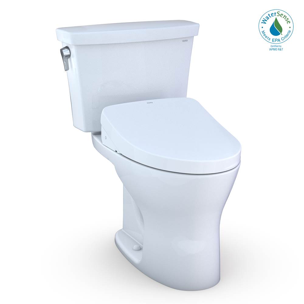 TOTO Drake® Transitional WASHLET®+ Two-Piece Elongated Dual Flush 1.28 and 0.8 GPF Unv. Height DYNAMAX TORNADO FLUSH® Toilet with S550e Bidet Seat