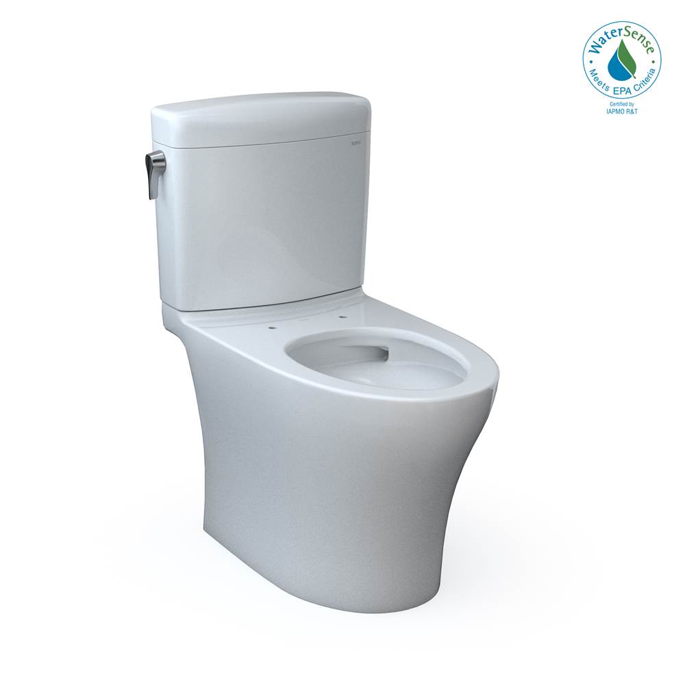TOTO Aquia® IV Cube Two-Piece Elongated Dual Flush 1.28 and 0.8 GPF Universal Height Toilet with CEFIONTECT®, Cotton White