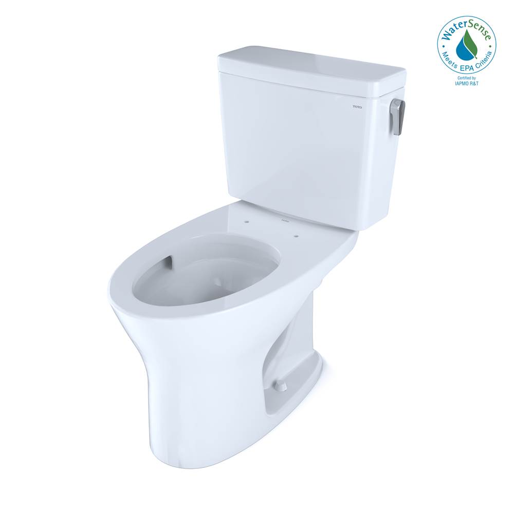 TOTO Drake® Two-Piece Elong. Dual Flush 1.0-0.8 GPF Unv. Height DYNAMAX TORNADO FLUSH® Toilet for 10 Inch Rough-In w/CEFIONTECT® and Right-Hand Trip Lever
