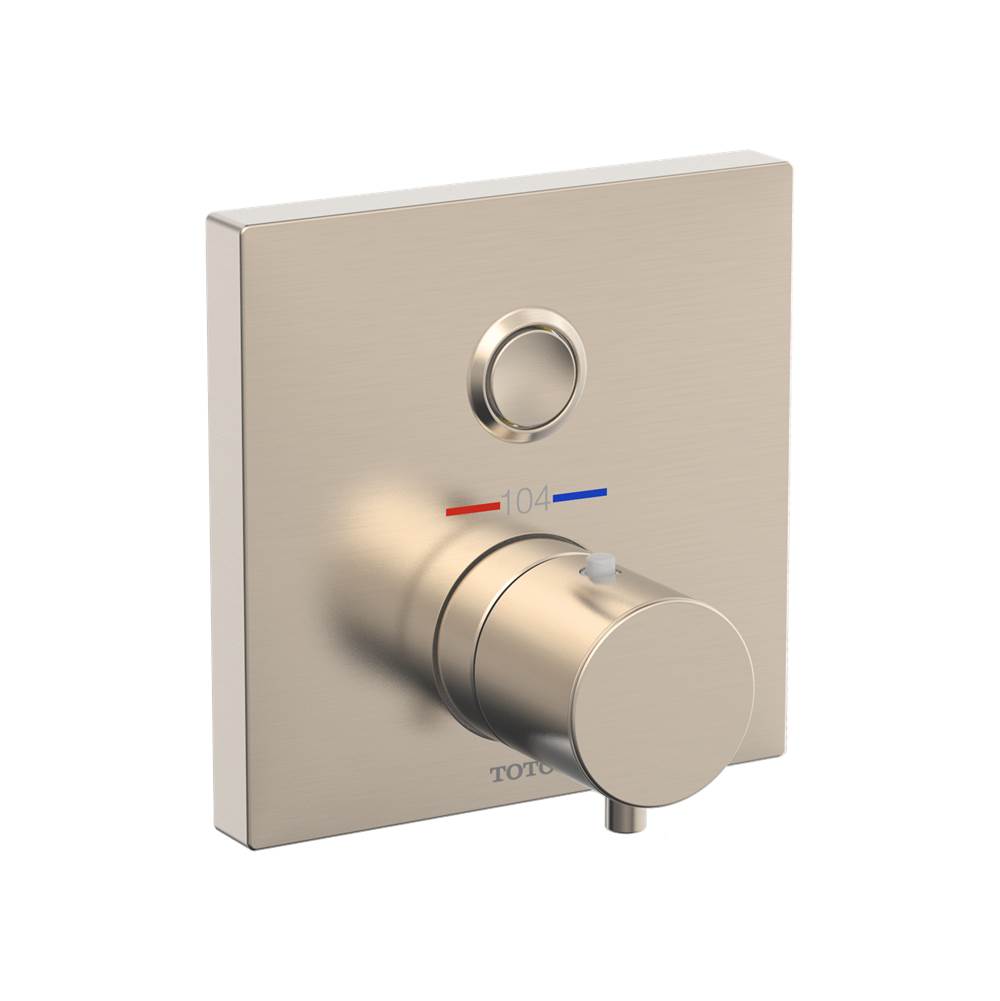 TOTO Square Thermostatic Mixing Valve with One-Function Shower Trim, Brushed Nickel