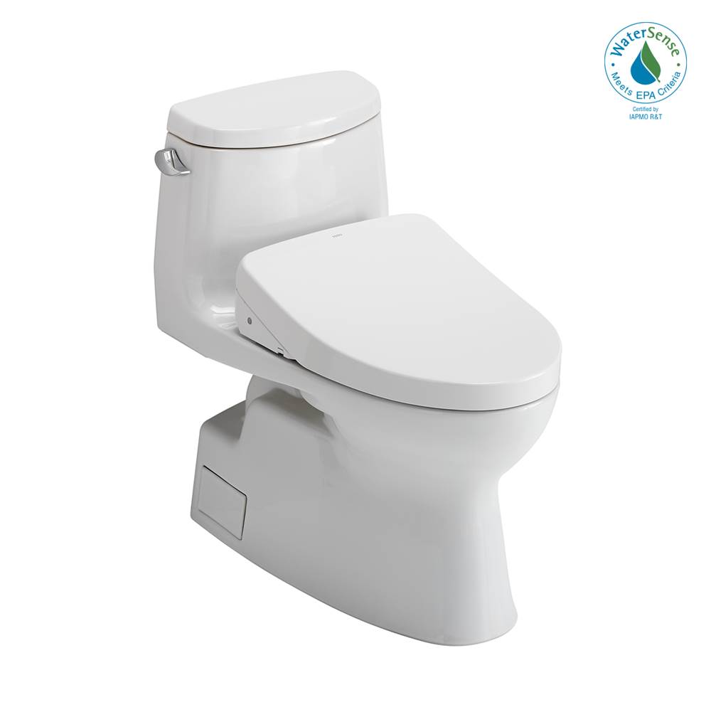 TOTO WASHLET+® Carlyle® II One-Piece Elongated 1.28 GPF Toilet and WASHLET+® S500e Contemporary Bidet Seat, Cotton White