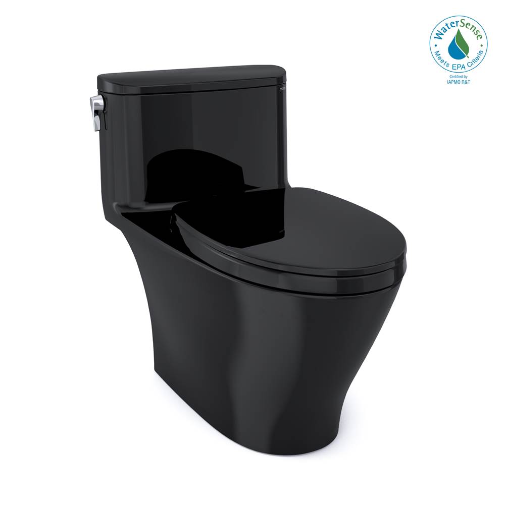 TOTO Nexus® One-Piece Elongated 1.28 GPF Universal Height Toilet with SS124 SoftClose Seat, WASHLET+ Ready, Ebony