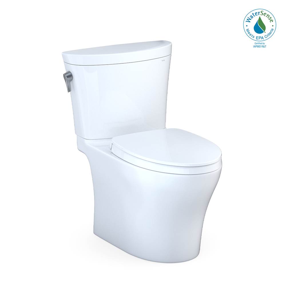 TOTO Aquia IV® 1G® Arc Two-Piece Elongated Dual Flush 1.0 and 0.8 GPF Universal Height Toilet with CEFIONTECT®, WASHLET®+ Ready, Cotton White