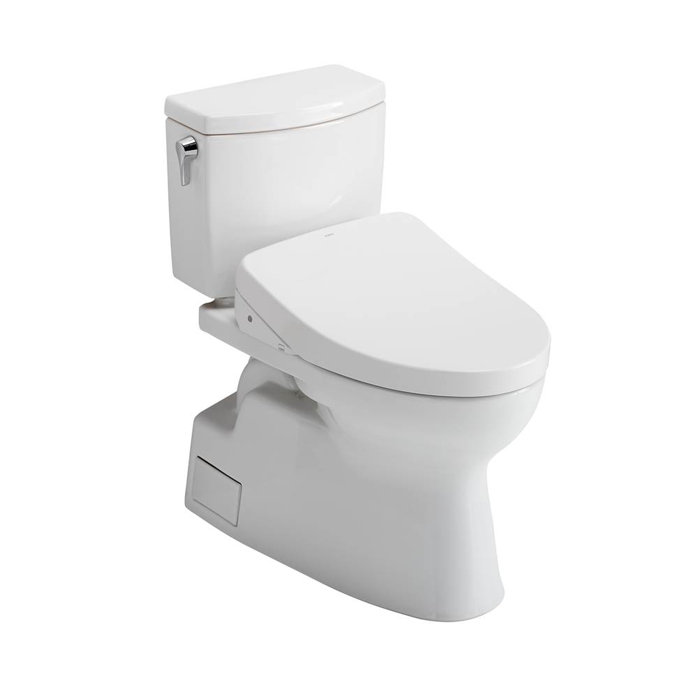 TOTO WASHLET+® Vespin® II 1G® Two-Piece Elongated 1.0 GPF Toilet with Auto Flush WASHLET+® S500e Contemporary Bidet Seat, Cotton White