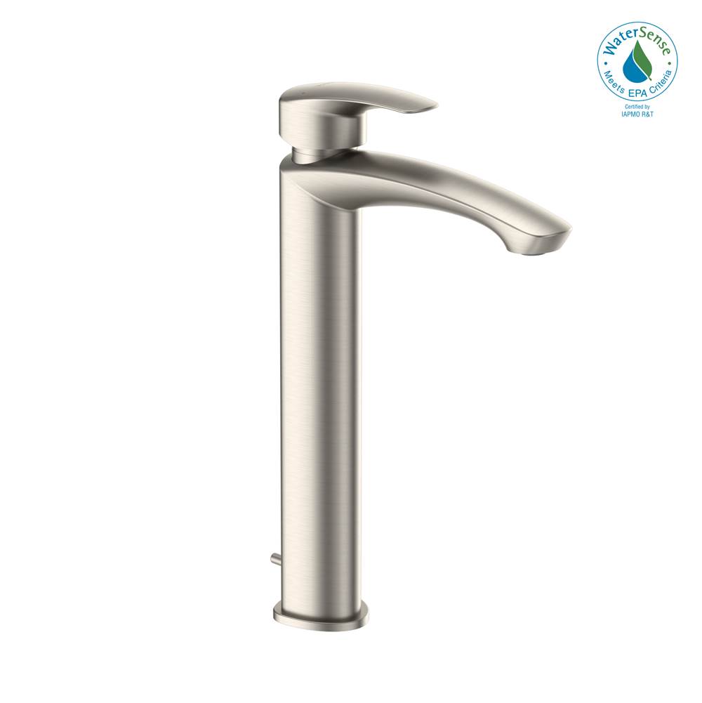 TOTO GM 1.2 GPM Single Handle Vessel Bathroom Sink Faucet with COMFORT GLIDE Technology, Brushed Nicke