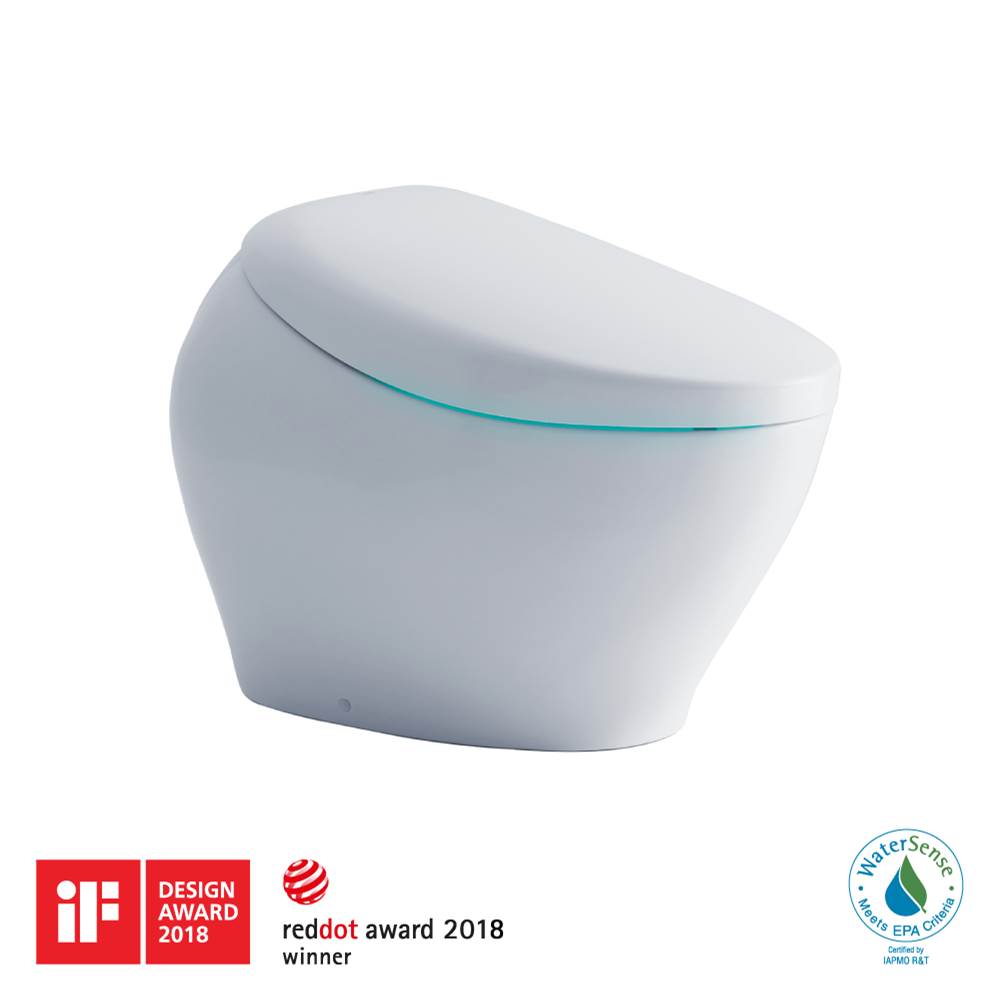 TOTO NEOREST® NX2 Dual Flush 1.0 or 0.8 GPF Toilet with Integrated Bidet Seat, EWATER+®, and ACTILIGHT® - Cotton White