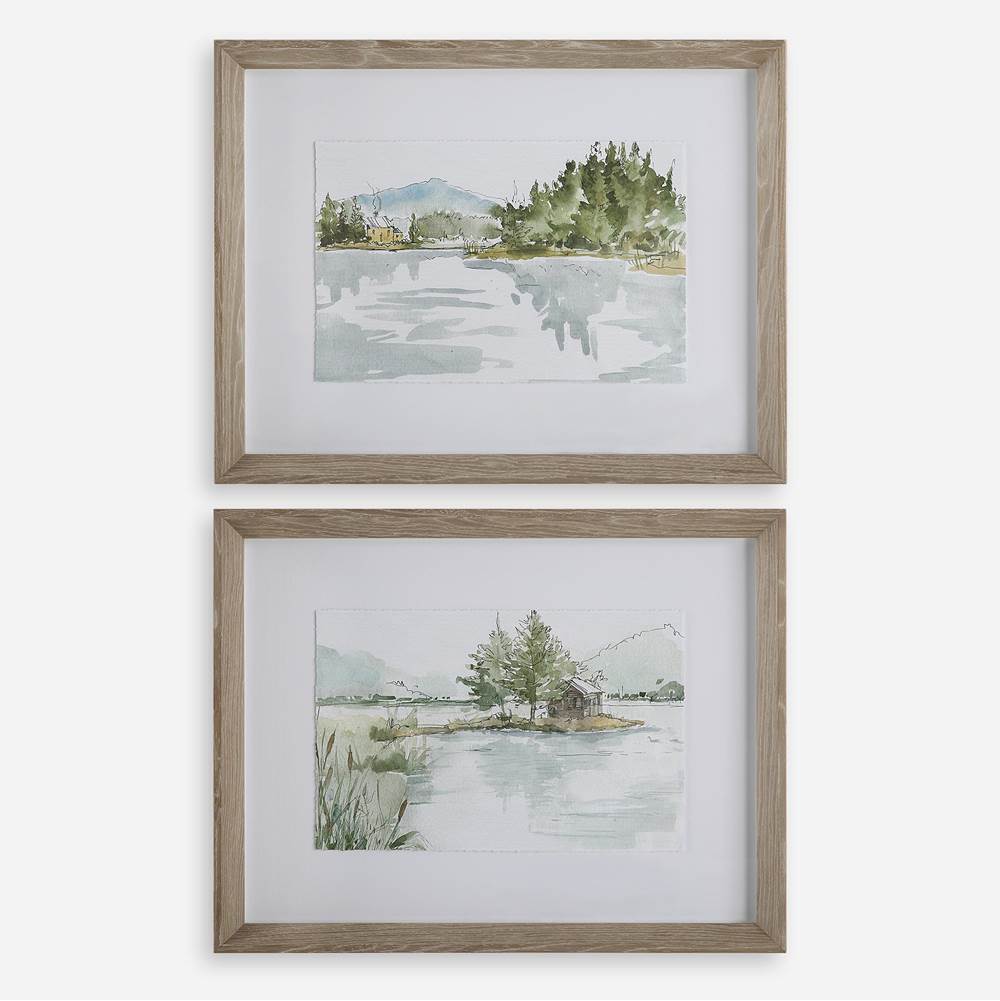 Uttermost Uttermost Serene Lake Framed Prints, Set/2