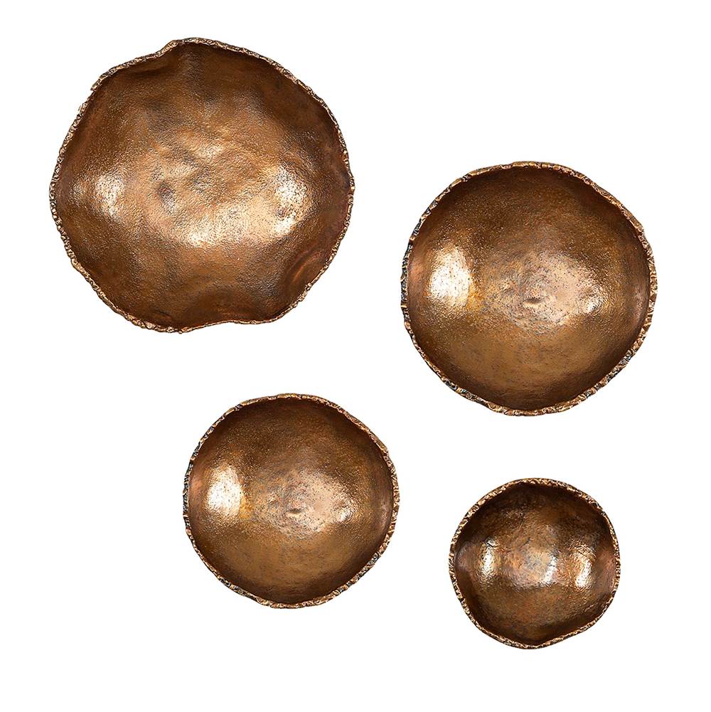 Uttermost Uttermost Lucky Coins Brass Wall Bowls, S/4