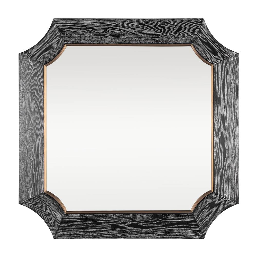 Varaluz Farra 36x36 Wall Mirror - Cerused Black/Weathered Brass
