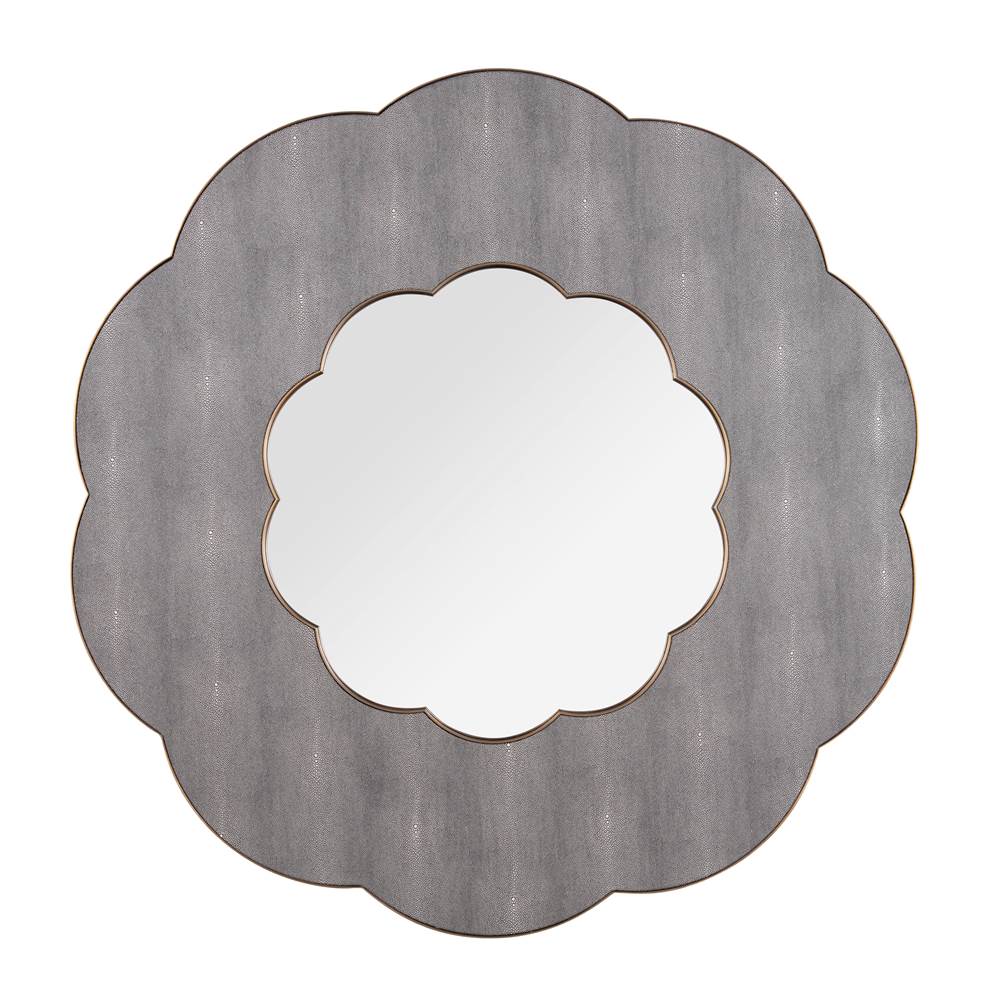 Varaluz Scallop 54-in Wall Mirror - Gray Shagreen/Weathered Brass
