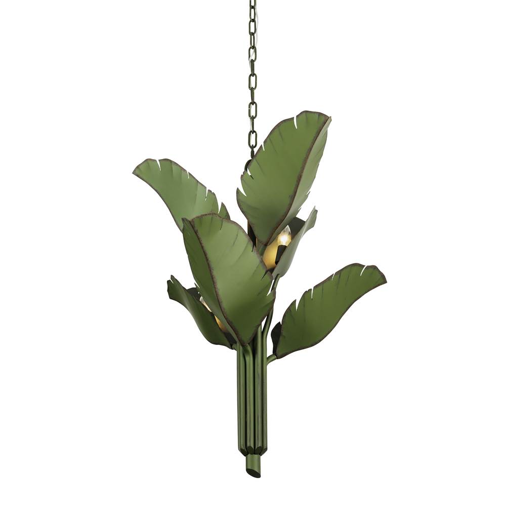 Varaluz Banana Leaf 6-Lt Chandelier - Natural Green