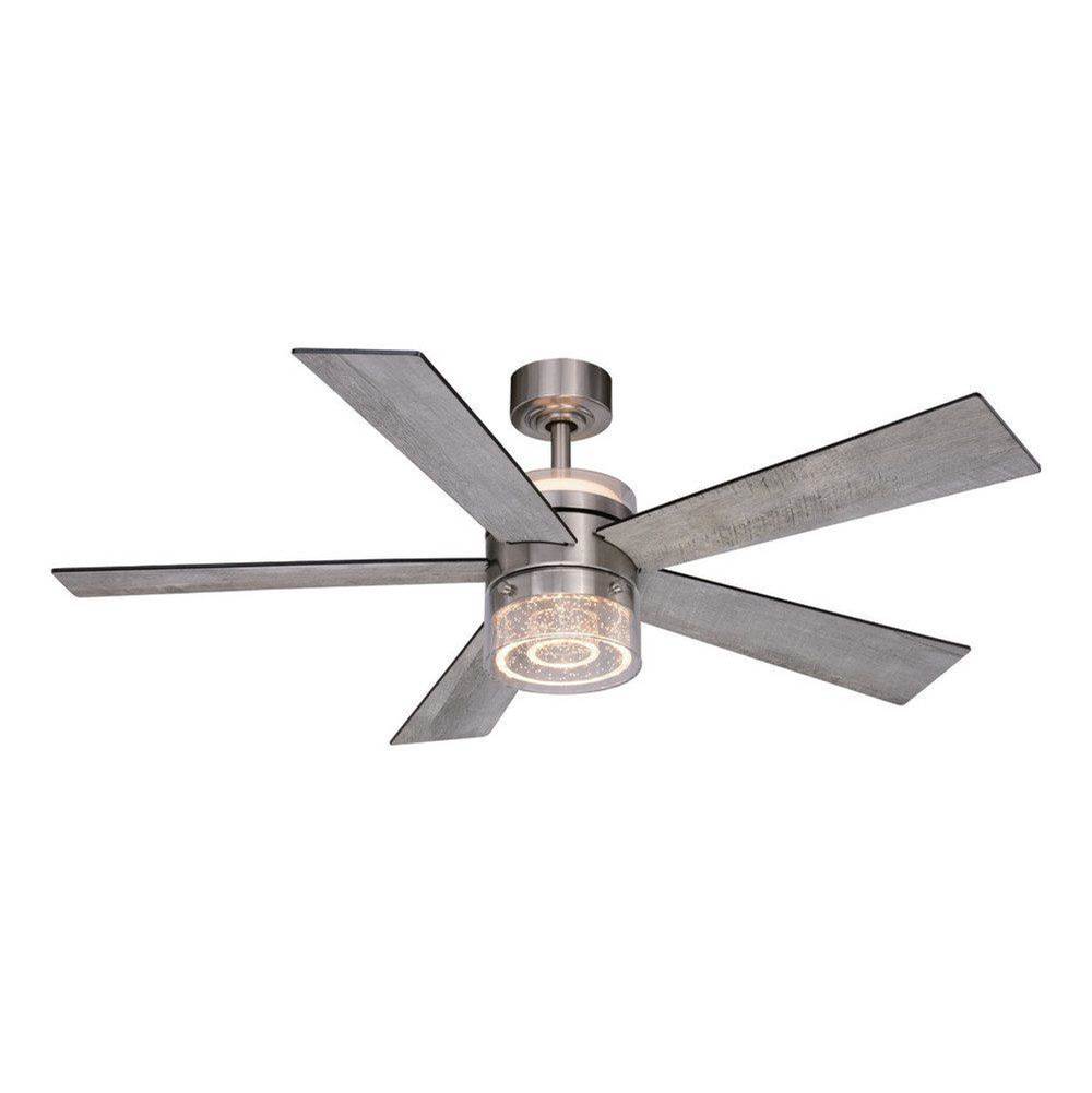 Vaxcel Ashford Brushed Nickel Ceiling Fan with Dual LED Light Kits and Remote