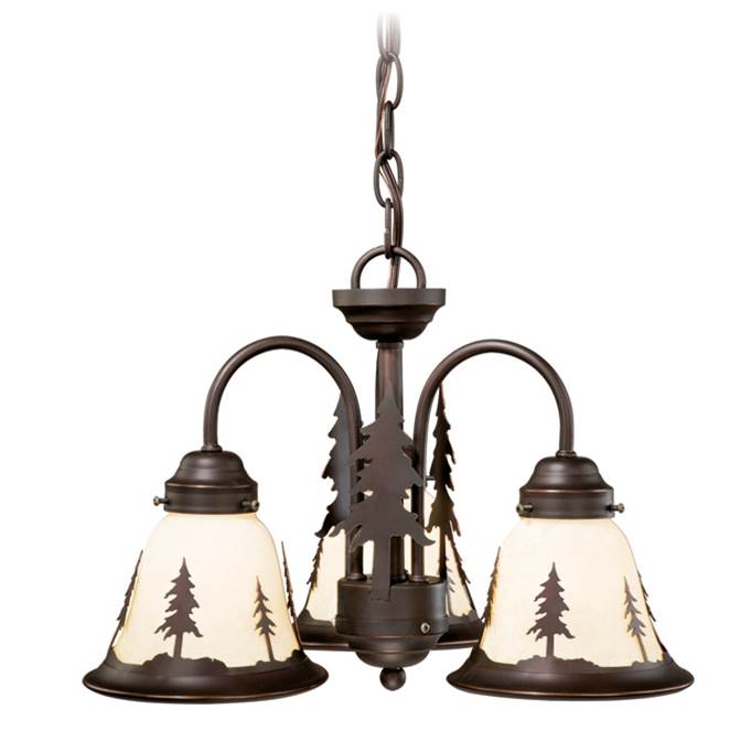 Vaxcel Yosemite 3L LED Bronze Rustic Tree Mini Chandelier or Fan Light Kit