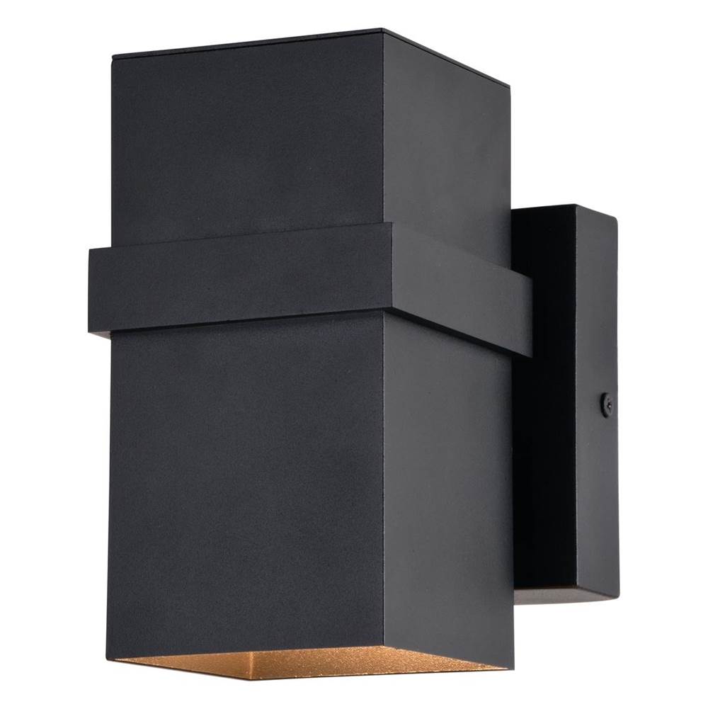 Vaxcel Lavage Aluminum 1 Light Black Contemporary Dark Sky Outdoor Wall Lamp
