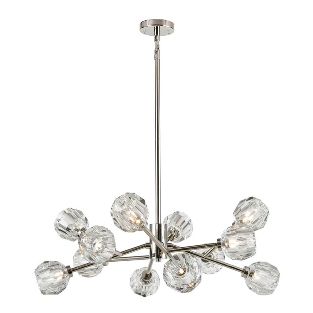 Zeev Lighting 12-Light 35'' Modern Sputnik Polished Nickel Crystal Chandelier