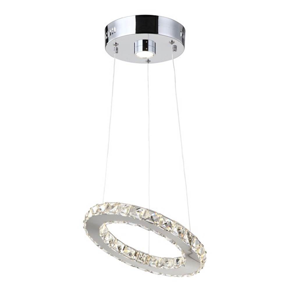 Zeev Lighting Led Modern 1-Tier Crystal Ring Pendant Light