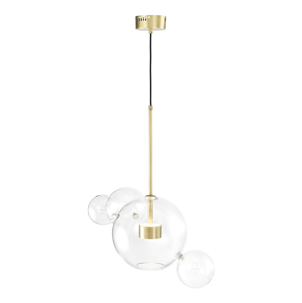 Zeev Lighting 2-Light Led 22'' Aged Brass Multi Globe Pendant